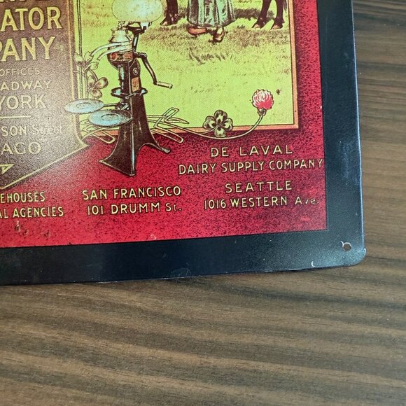 Vintage De Laval Cream Separators Metal Sign 11 3/4 x 17 3/4 Dairy Farm Repro - Picture 4 of 6